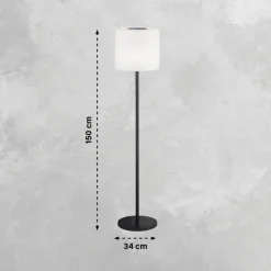 SCHÖNER WOHNEN-Kollektion Akku LED Stehlampe MINA 150 cm sandschwarz