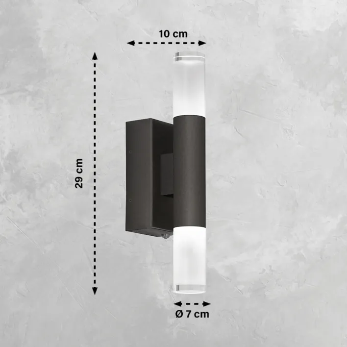 SCHÖNER WOHNEN-Kollektion LED Badlampe Wand TWICE 7 cm schwarz