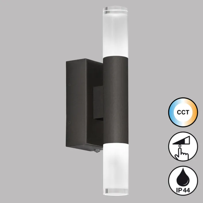 SCHÖNER WOHNEN-Kollektion LED Badlampe Wand TWICE 7 cm schwarz