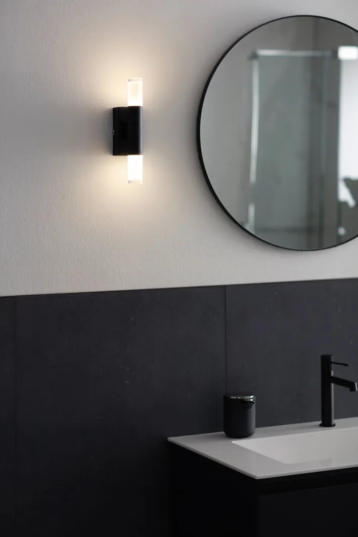 SCHÖNER WOHNEN-Kollektion LED Badlampe Wand TWICE 7 cm schwarz
