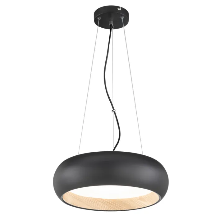 SCHÖNER WOHNEN-Kollektion LED Pendelleuchte WOOD 40 cm schwarz