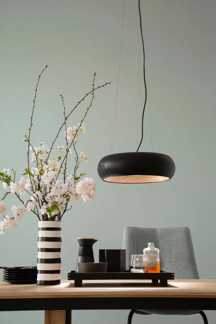 SCHÖNER WOHNEN-Kollektion LED Pendelleuchte WOOD 40 cm schwarz