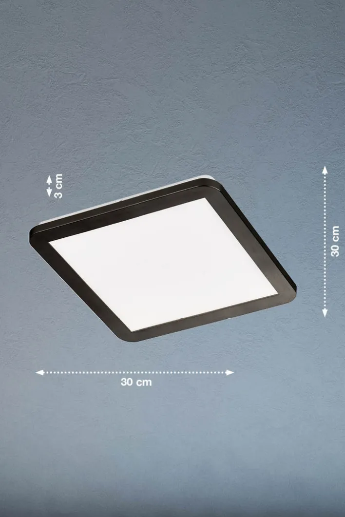 SCHÖNER WOHNEN-Kollektion LED Badlampe Decke FLAT 30 x 30 cm schwarz