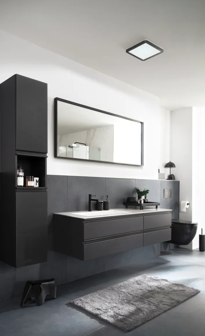 SCHÖNER WOHNEN-Kollektion LED Badlampe Decke FLAT 30 x 30 cm schwarz