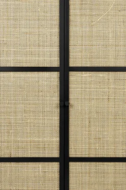 Schrank JOANNA 70 x 145 cm Rattangeflecht/schwarz