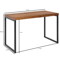 Schreibtisch 117 x 77 cm Braun Schwarz