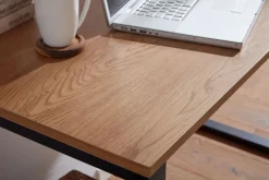 Schreibtisch 120 x 76 cm Braun Schwarz