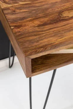 Schreibtisch 110 x 60 cm schwarz/ Sheesham