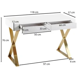 Schreibtisch 118 x 57 cm weiß