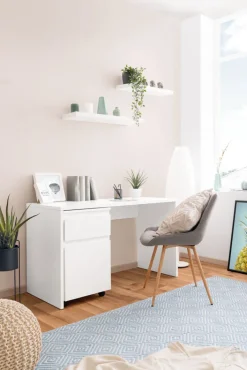 Schreibtisch 130 x 75 cm weiß matt