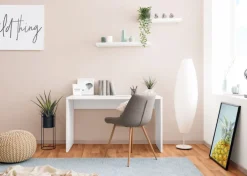 Schreibtisch 130 x 75 cm weiß matt