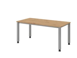 Schreibtisch 160 x 83,5 x 80 cm Asteiche/ Silber