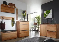 Schuhkipper VICENZA 80 x 108 cm Kernbuche massiv natur geölt/Absetzung Anthrazit gebeizt