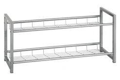 Schuhregal 80 x 38 x 30 cm Metall silber