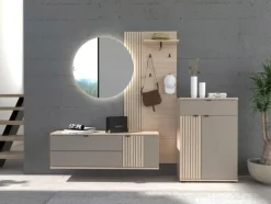 Schuhschrank 70 x 103 cm Basalt supermatt/Riva-Eiche-Dekor