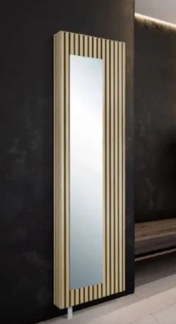 Schuhschrank BILLY Metall/Kunststoff 186 x 47 x 12 cm Lamellenoptik Artisan Braun/Schwarz/Transparent