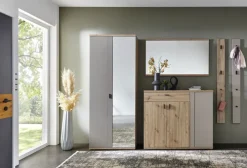 Schuhschrank FINA 120 x 103 cm Eiche-Artisan-Dekor braun/Basalt-grau-Dekor