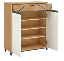 Schuhschrank KASTINA Eiche Bianco/ Lack weiß