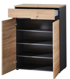 Schuhschrank MEMPHIS 80 x 107 cm Artisan Eiche/ Graphitgrau