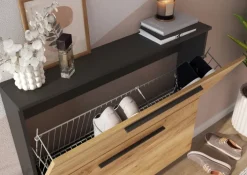 Schuhschrank SARAH 100 x 129 cm Braun/Graphit