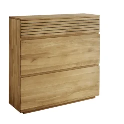 Schuhschrank SORRENT 110 x 105 cm astige Eiche massiv, naturbelassen geölt