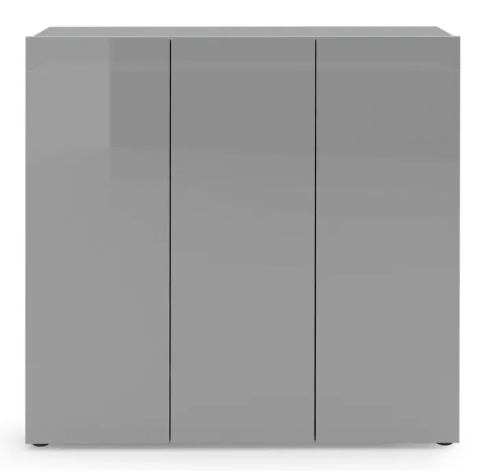 Schuhschrank VERONA 120 x 115 cm Grau Lack Dekor