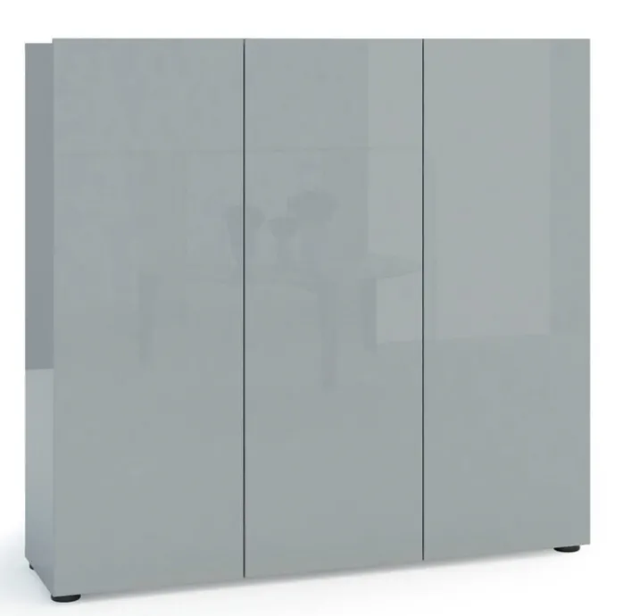 Schuhschrank VERONA 120 x 115 cm Grau Lack Dekor