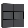 Schwebetürenschrank SLIDELINE III schwarz/ grau