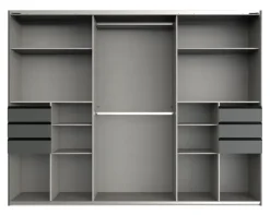 Schwebetürenschrank TENERIFFA 270 x 210 cm grau/ schwarz