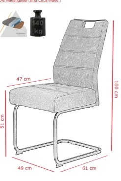 Schwingstuhl KERSTIN schlamm/Gestell schwarz