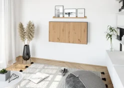 Sekretär 120 cm Graphit/ Asteiche