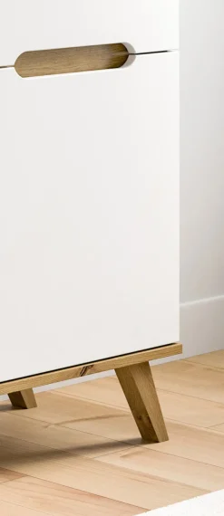 Sekretär SCANDI 110x118 cm Weiß Braun Nox Oak Nachbildung