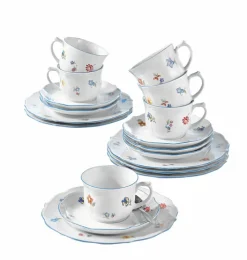 Seltmann Weiden Kaffeeservice SONATE NOSTALGIE 18-teilig Weiß mit Streublumendekor