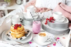 Seltmann Weiden Speiseteller LIDO 6er Set 26 cm schwarz/weiß