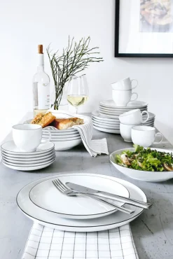 Seltmann Weiden Tafelservice 12 teilig LIDO rund Black Line