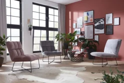 Sessel MATCH Stoffbezug rosa