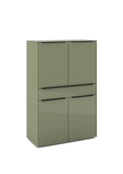 Set one by Musterring Highboard RENO 92x140 cm olivgrün