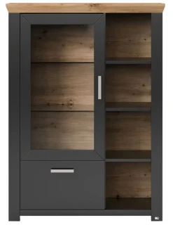 set one by Musterring Highboard YORK 13 anthrazit /Eiche Artisan