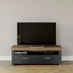 set one by Musterring Lowboard YORK 31 anthrazit /Eiche Artisan