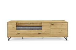 set one by Musterring Lowboard DELTONA 214x67 cm Eiche Artisan Dekor / Sandstein