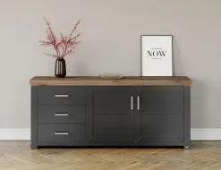 set one by Musterring Sideboard YORK 51 anthrazit /Eiche Artisan
