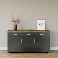 set one by Musterring Sideboard YORK 52 anthrazit /Eiche Artisan