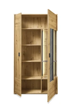 set one by Musterring Vitrine DELTONA 94x171 cm Eiche Artisan Dekor / Sandstein