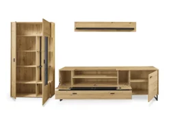 set one by Musterring Vitrine DELTONA 94x171 cm Eiche Artisan Dekor / Sandstein