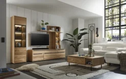 set one by Musterring Vitrine JACKSON 50 x 198 cm Eiche massiv/Eiche furniert