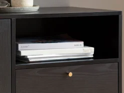 Sideboard 140 x 75 cm schwarz matt