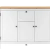 Sideboard BERGEN 120 x 90 cm weiß/Artisan Oak-Dekor