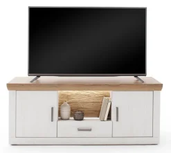 Sideboard CALVA 154 x 50 x 62 cm Pinie Aurelio/Grandson Oak/Weiß