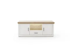 Sideboard CALVA 154 x 50 x 62 cm Pinie Aurelio/Grandson Oak/Weiß