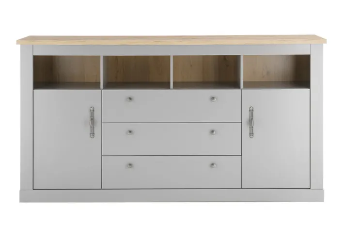 Sideboard CHAMBORD 198 x 104 x 44 cm hellgrau/braun